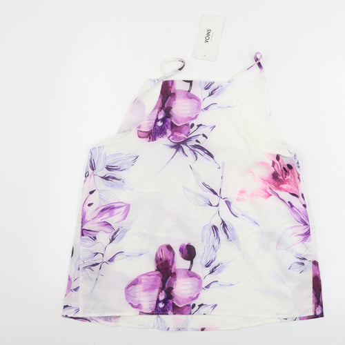 Yoins Womens White Floral  Basic Blouse Size S