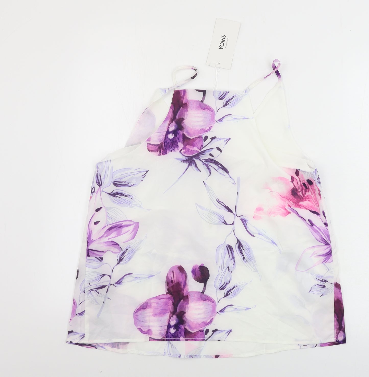 Yoins Womens White Floral  Basic Blouse Size S