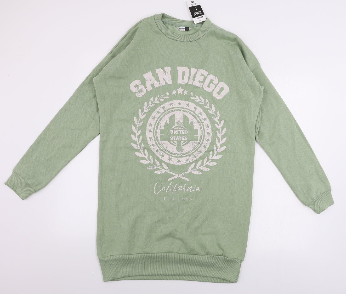 Pep&co      Womens Green   Pullover Jumper Size L