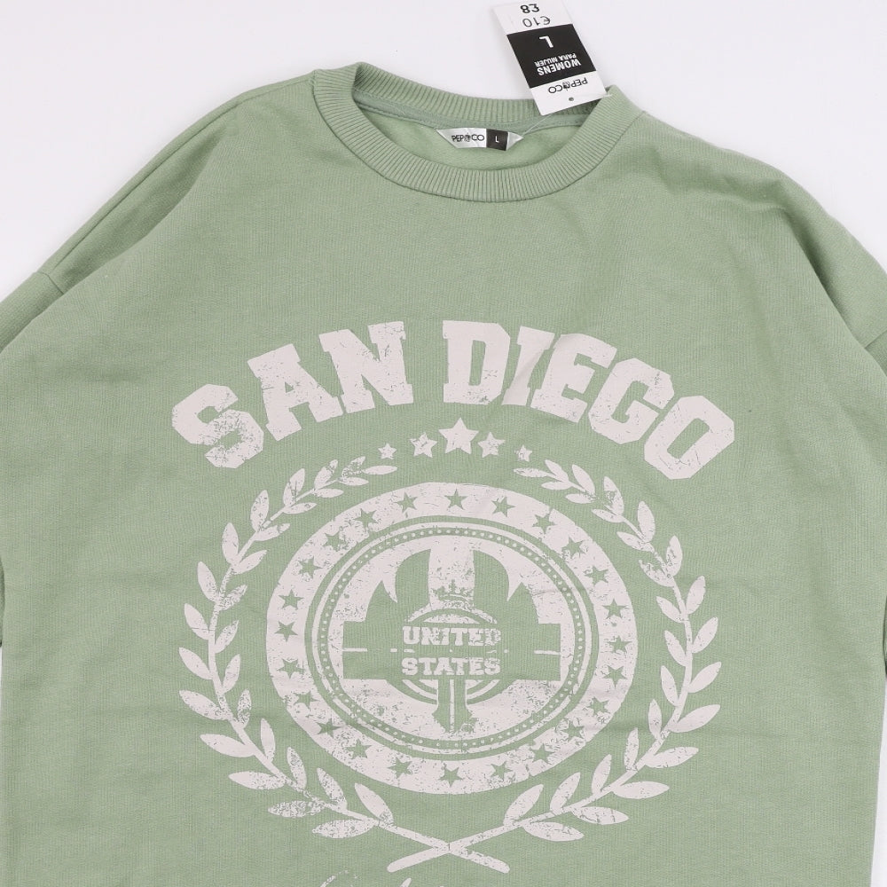 Pep&co      Womens Green   Pullover Jumper Size L
