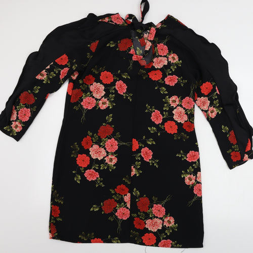 Peacocks  Womens Black Floral  A-Line  Size 14
