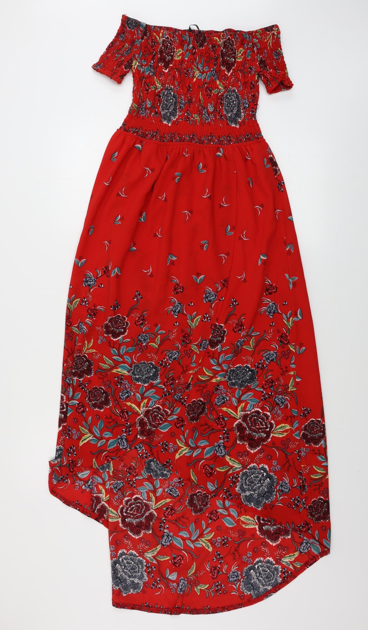 Quiz Womens Red Floral  A-Line  Size 8