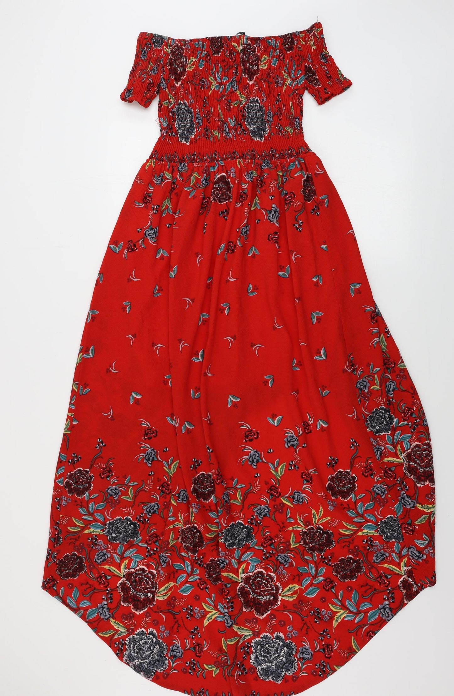 Quiz Womens Red Floral  A-Line  Size 8