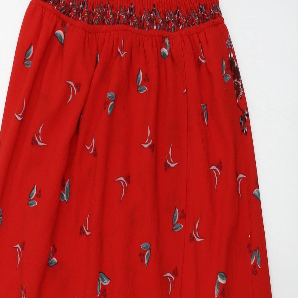Quiz Womens Red Floral  A-Line  Size 8