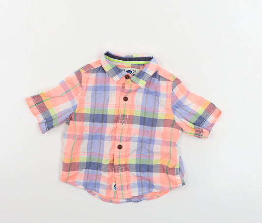 Front view of Next White Check Basic Button-Up, size 3-6, Months