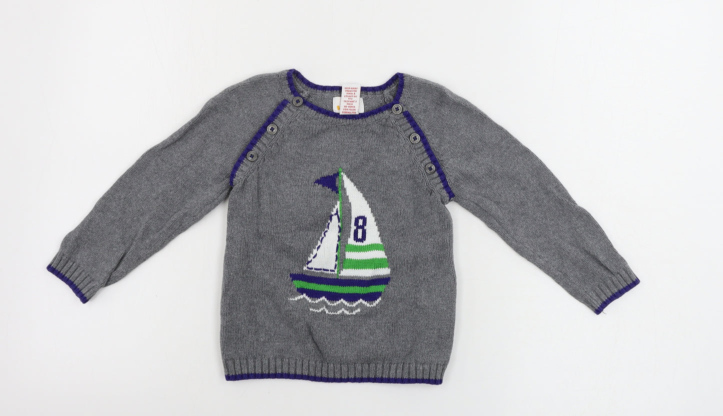 Sami & Jo Boys Grey   Pullover Jumper Size 2 Years