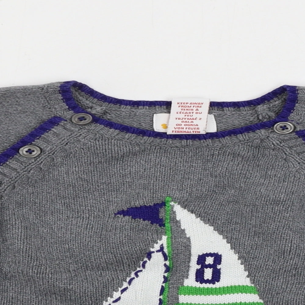 Sami & Jo Boys Grey   Pullover Jumper Size 2 Years