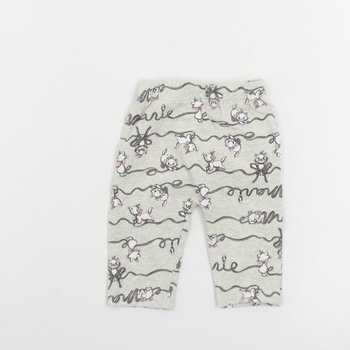 George  Girls Grey Animal Print  Sweatpants Trousers Size 0-3 Months