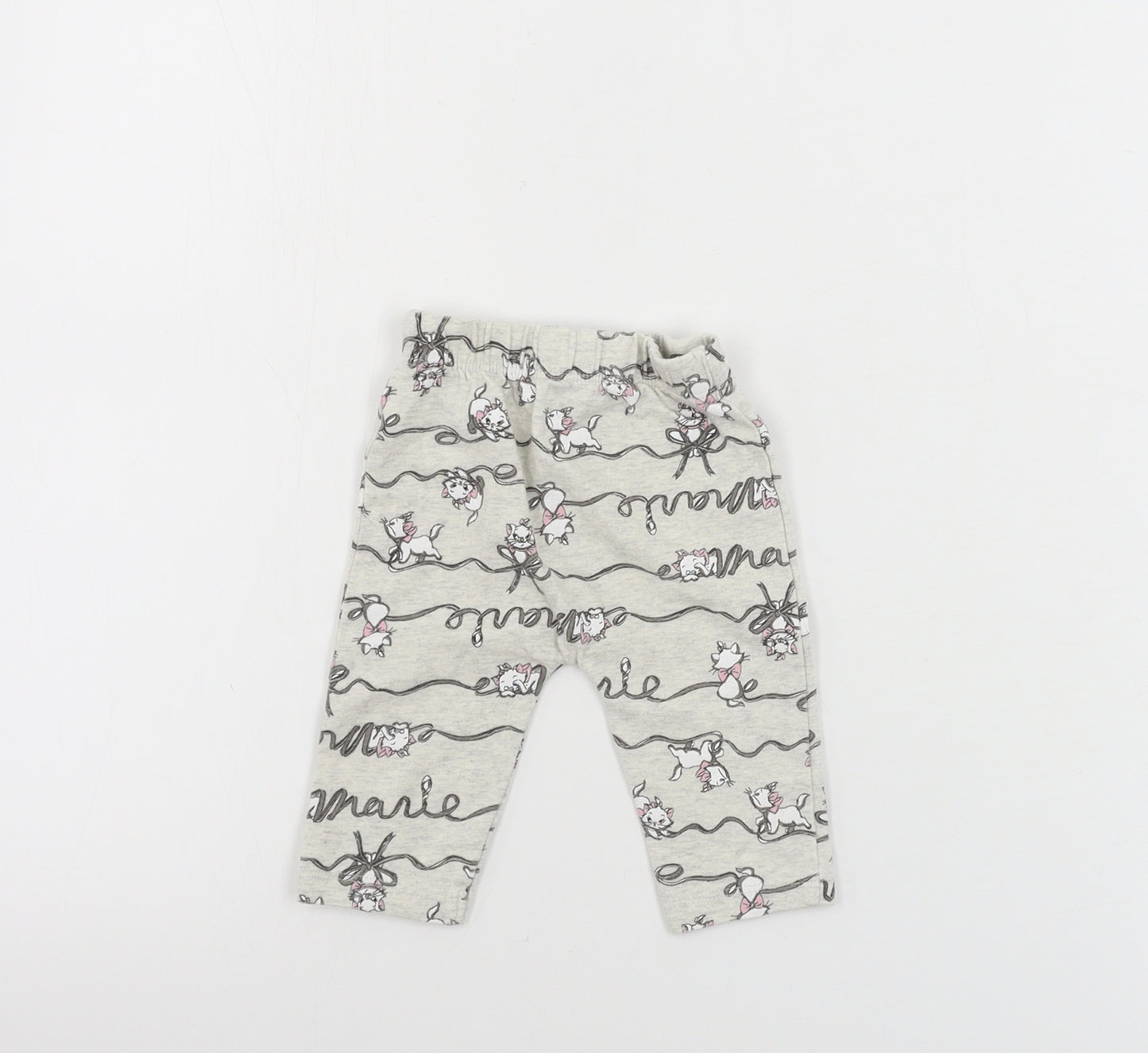 George  Girls Grey Animal Print  Sweatpants Trousers Size 0-3 Months