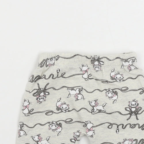 George  Girls Grey Animal Print  Sweatpants Trousers Size 0-3 Months