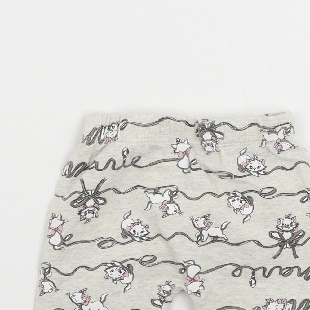 George  Girls Grey Animal Print  Sweatpants Trousers Size 0-3 Months