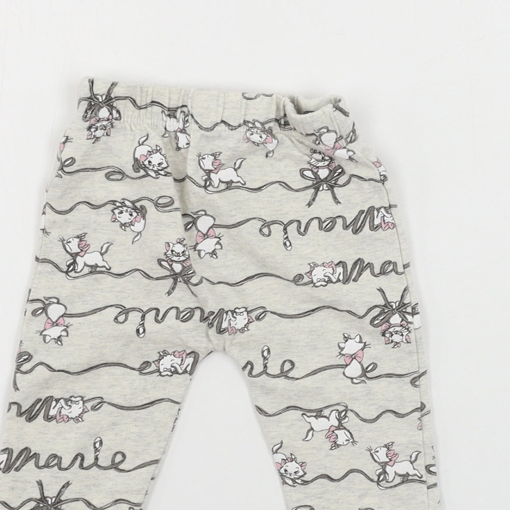 George  Girls Grey Animal Print  Sweatpants Trousers Size 0-3 Months