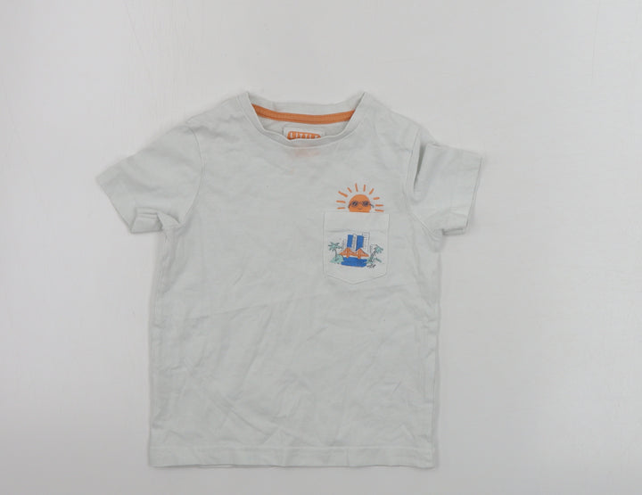 TU Boys White Basic T-Shirt Size 2 Years
