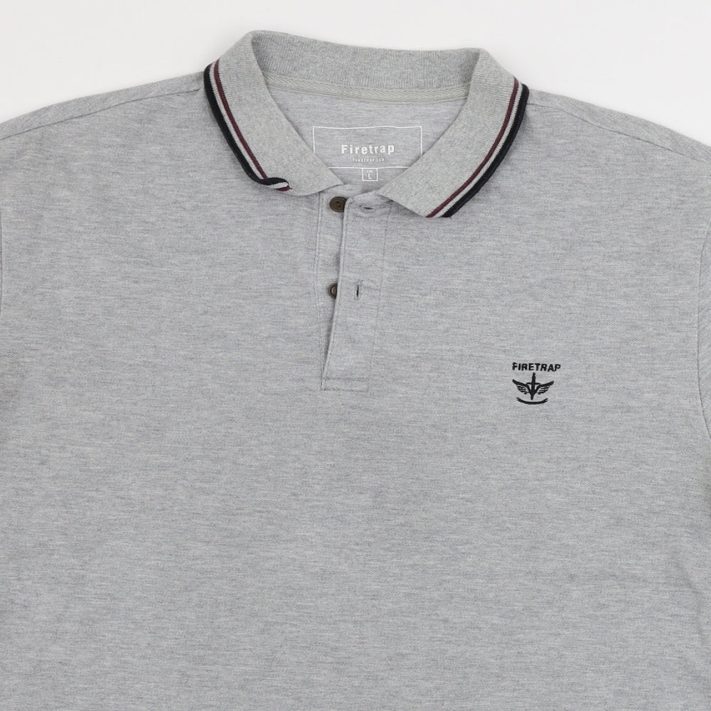 Firetrap Mens Grey    Polo Size L