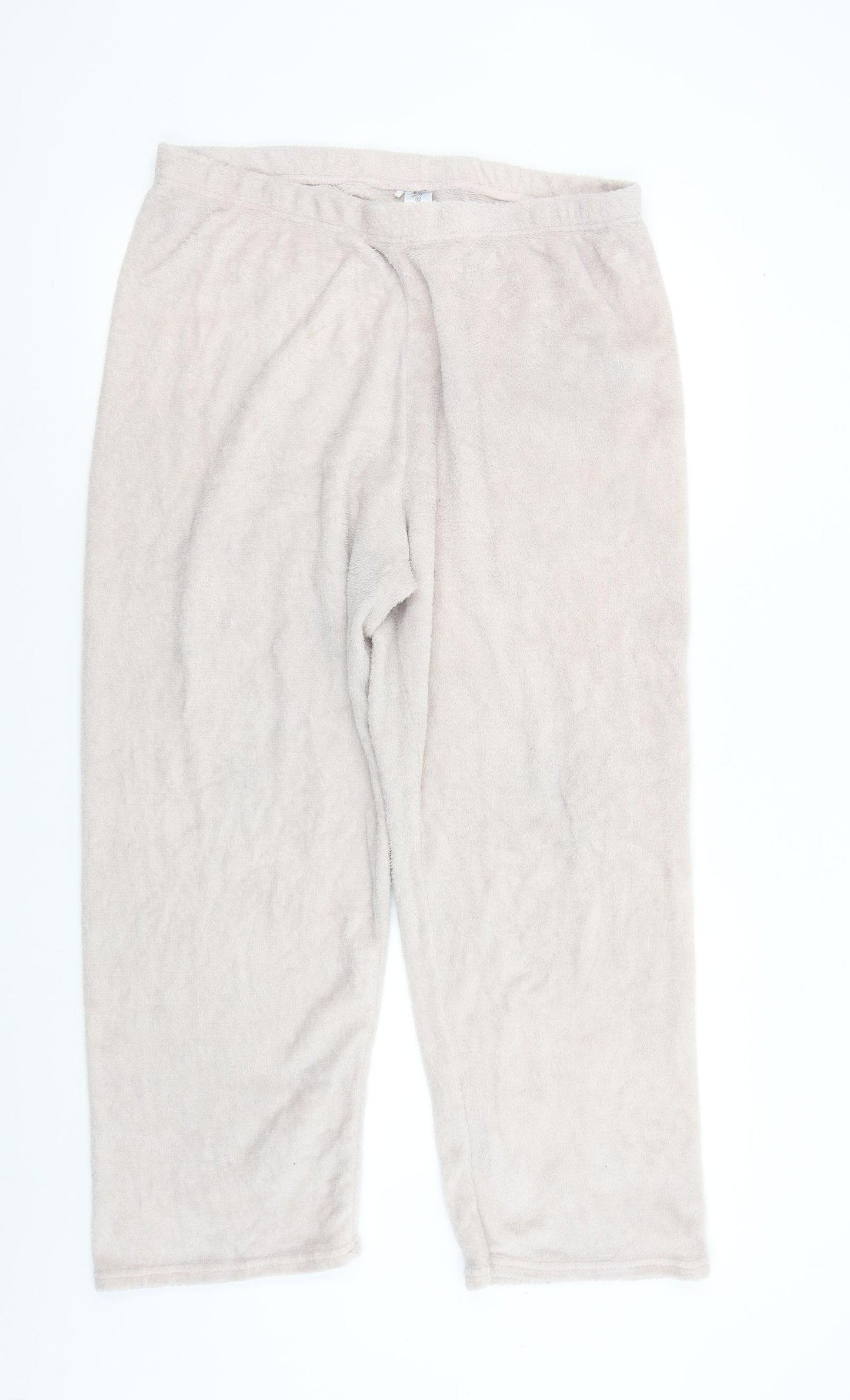Primark Womens Pink Solid Fleece  Pyjama Pants Size 18