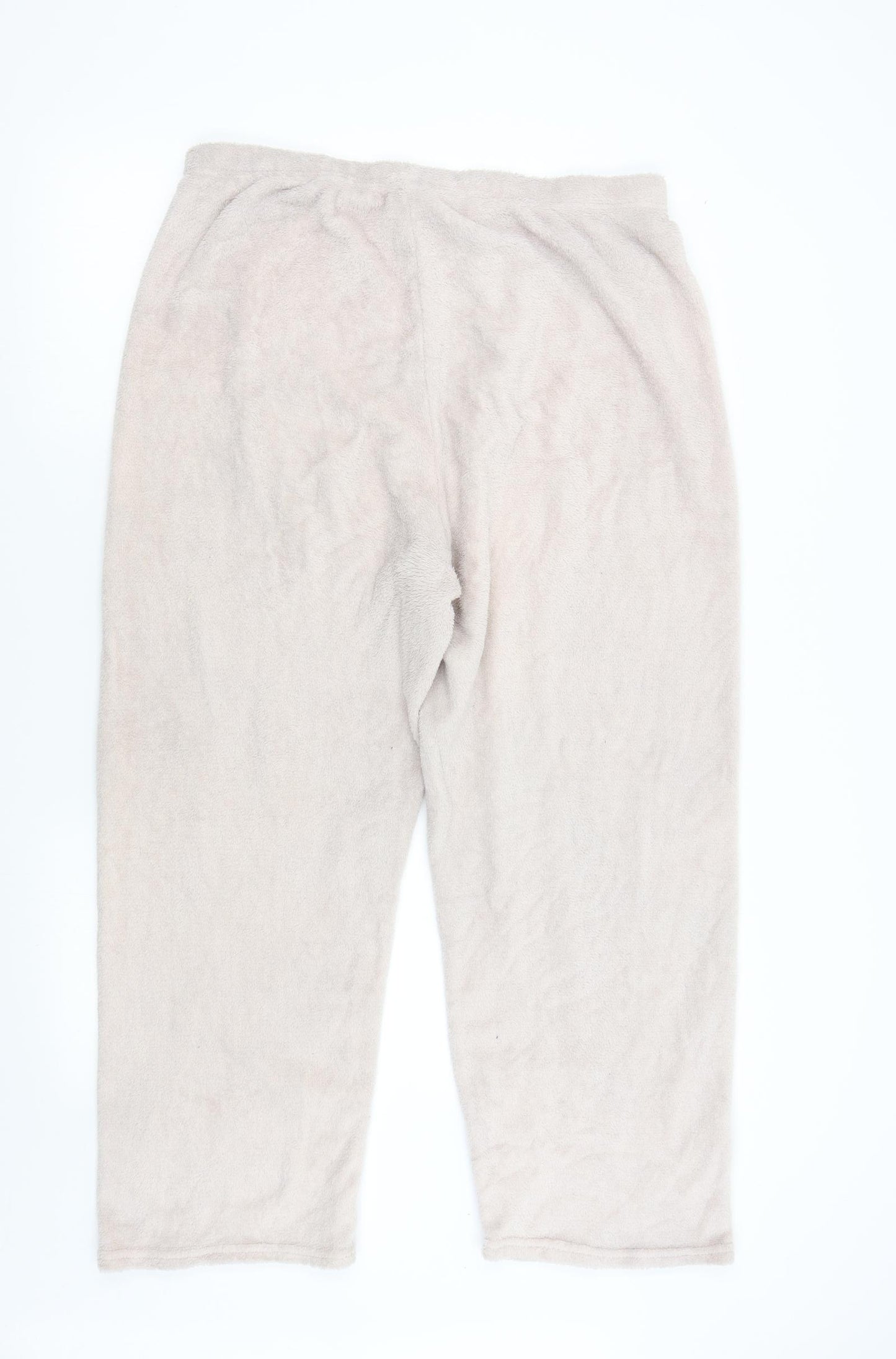 Primark Womens Pink Solid Fleece  Pyjama Pants Size 18