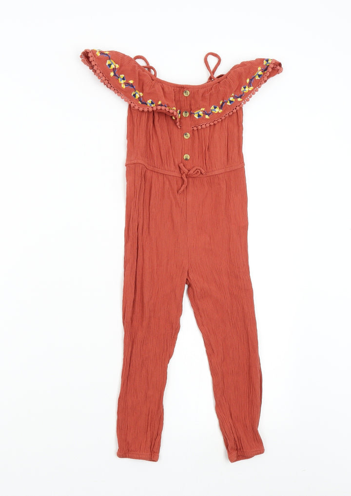 Primark Girls Orange Jumpsuit One-Piece Size 4-5 Years