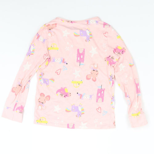 F&F Girls Pink Solid  Top Pyjama Top Size 7-8 Years  - Unicorn
