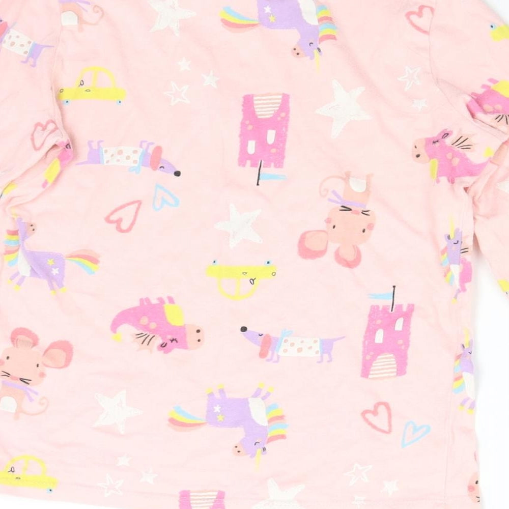 F&F Girls Pink Solid  Top Pyjama Top Size 7-8 Years  - Unicorn
