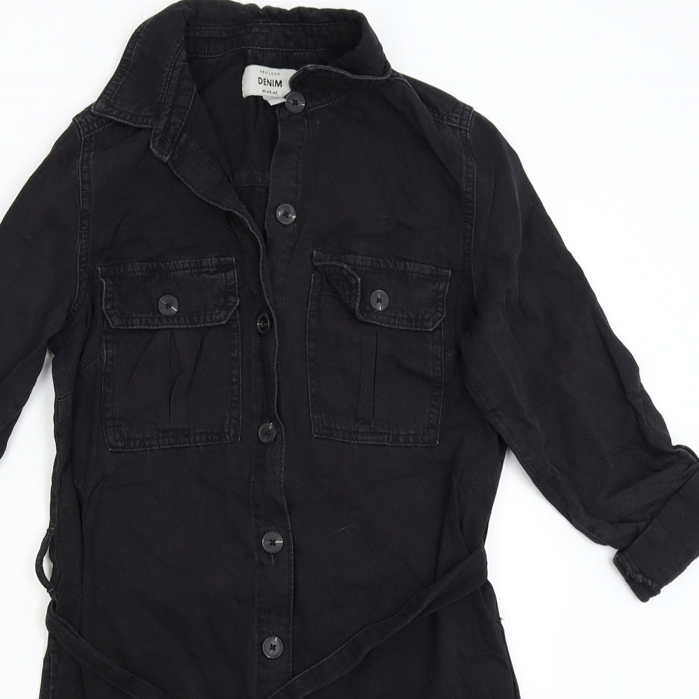 New Look Womens Black   Shirt Dress  Size 8