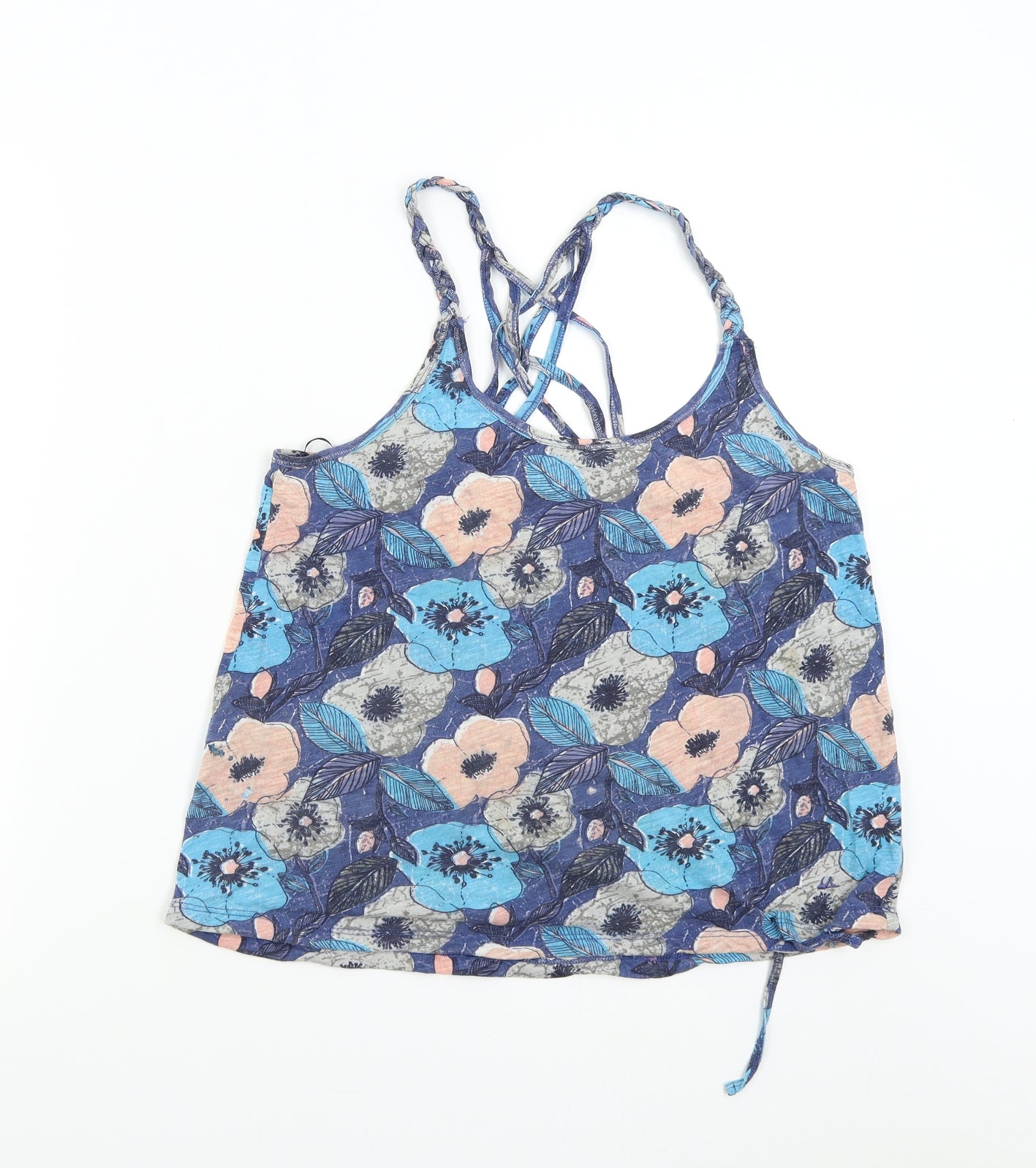 Mantaray Womens Blue Floral  Camisole Tank Size 14