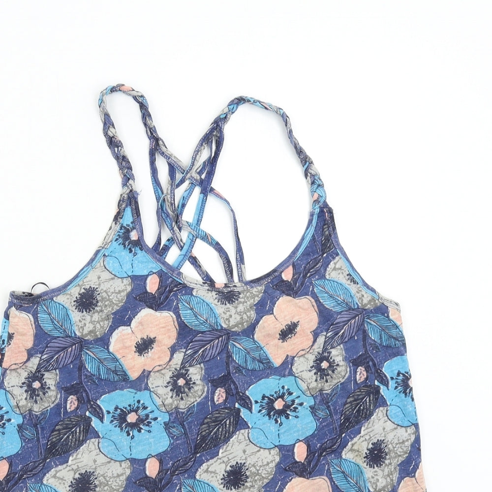 Mantaray Womens Blue Floral  Camisole Tank Size 14