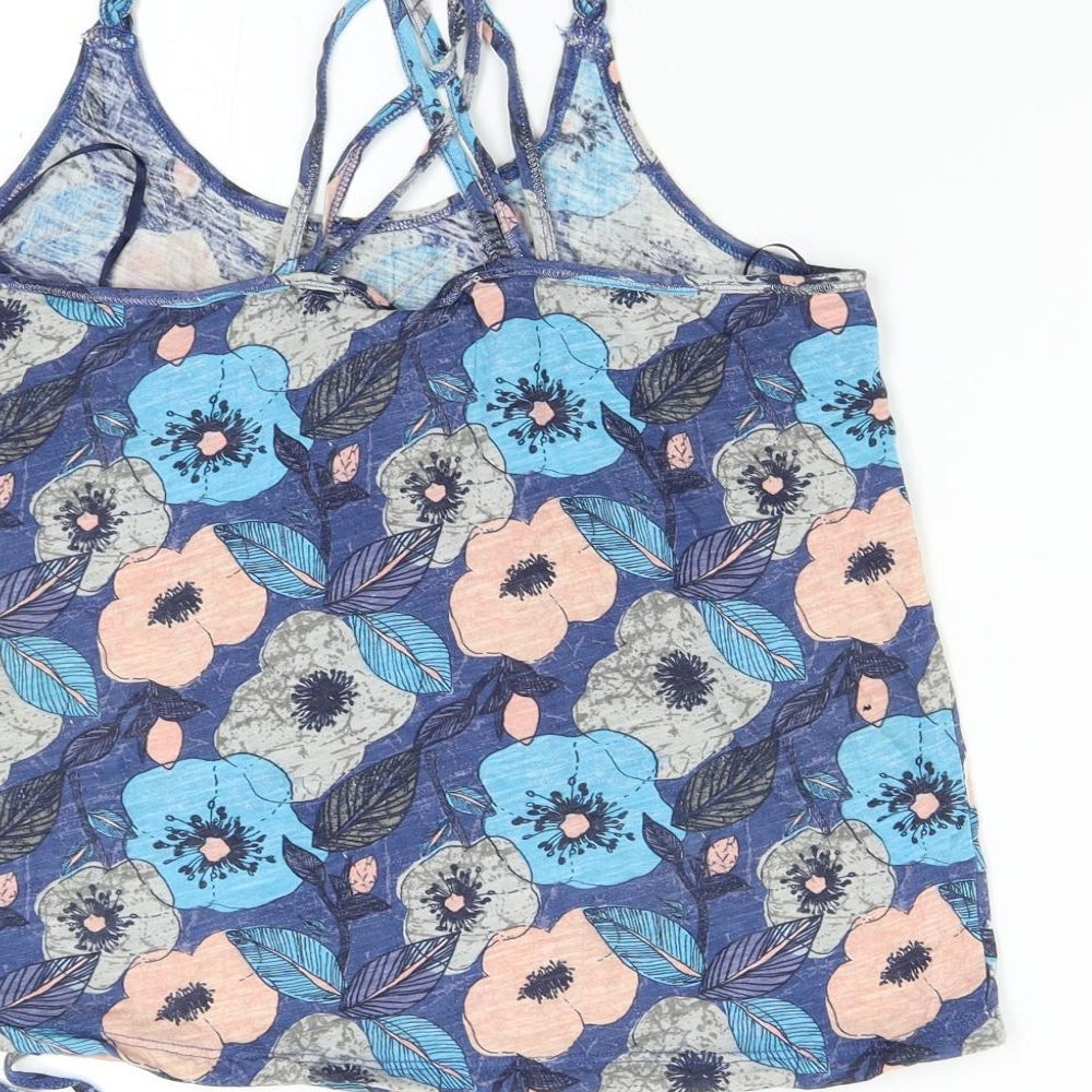 Mantaray Womens Blue Floral  Camisole Tank Size 14