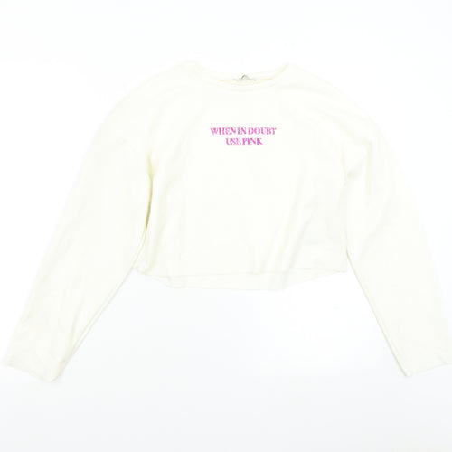 Zara Womens Ivory   Pullover Sweatshirt Size S