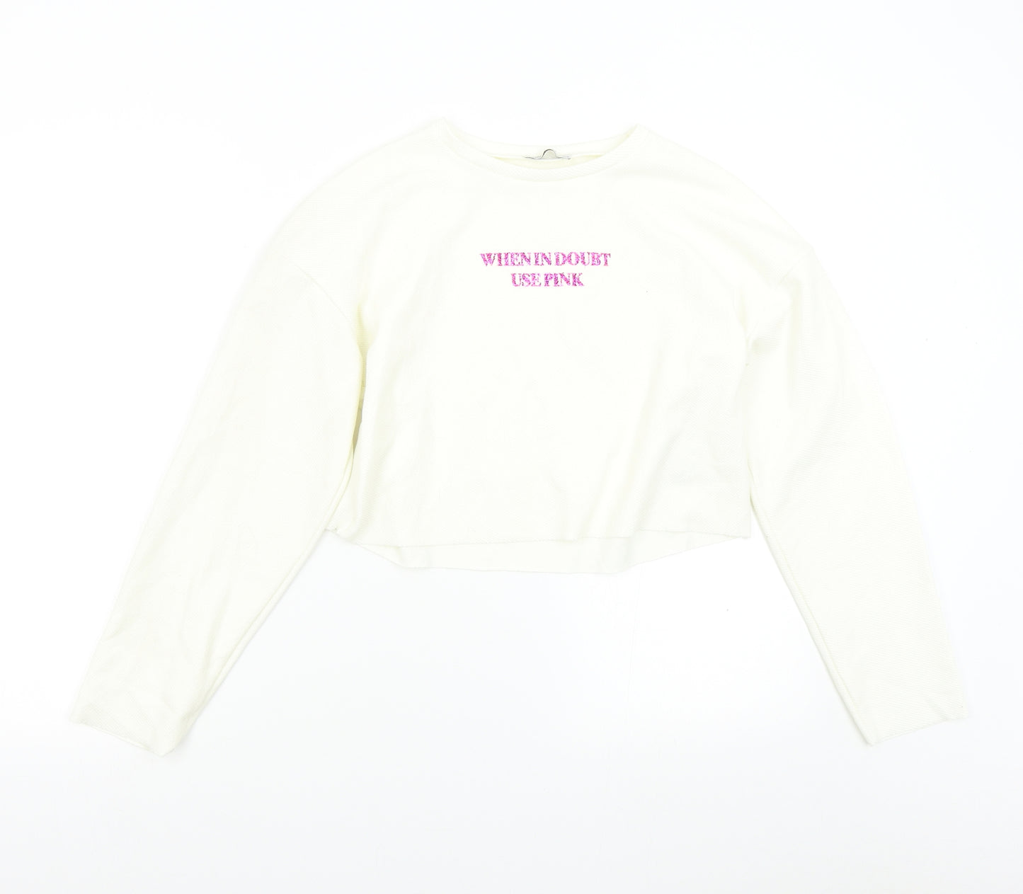 Zara Womens Ivory   Pullover Sweatshirt Size S