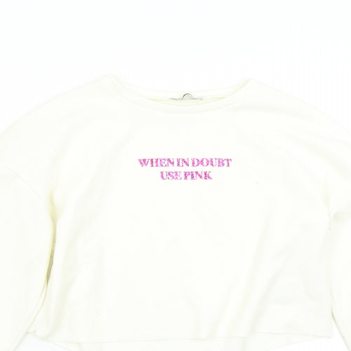 Zara Womens Ivory   Pullover Sweatshirt Size S
