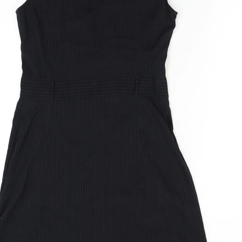 H&M Womens Black Striped  Shirt Dress  Size 14