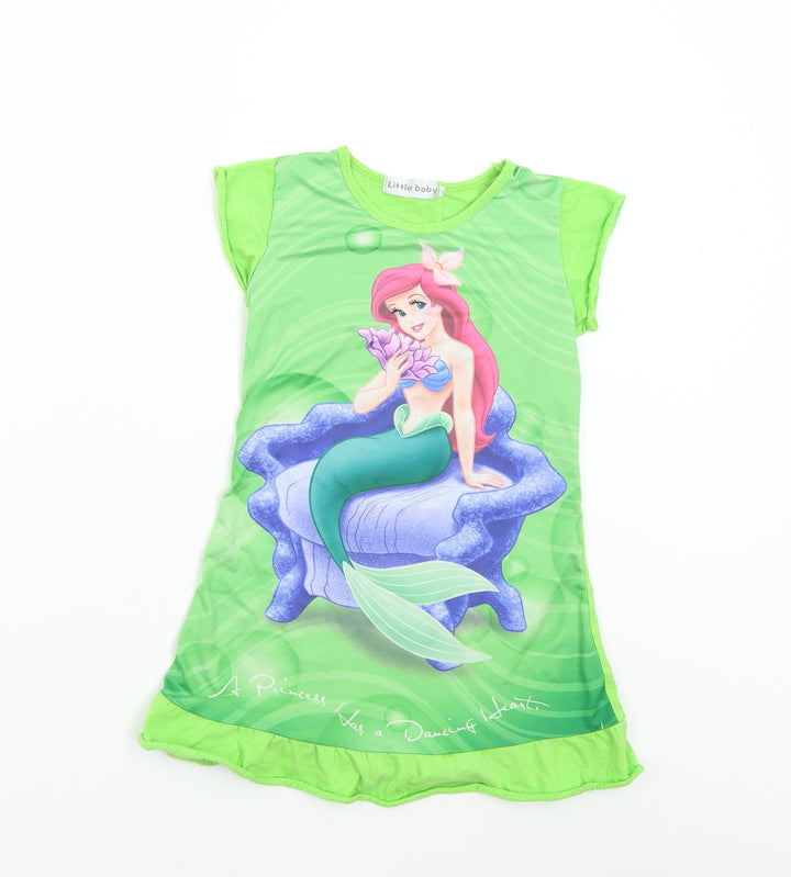 Little Baby Girls Green   Basic T-Shirt Size S  - Mermaid