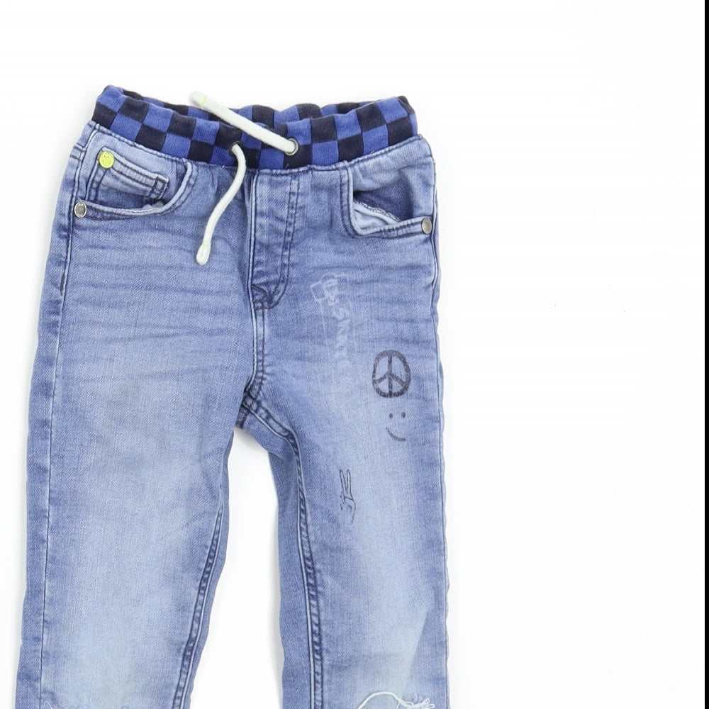 M&S Boys Blue  Denim Skinny Jeans Size 4-5 Years