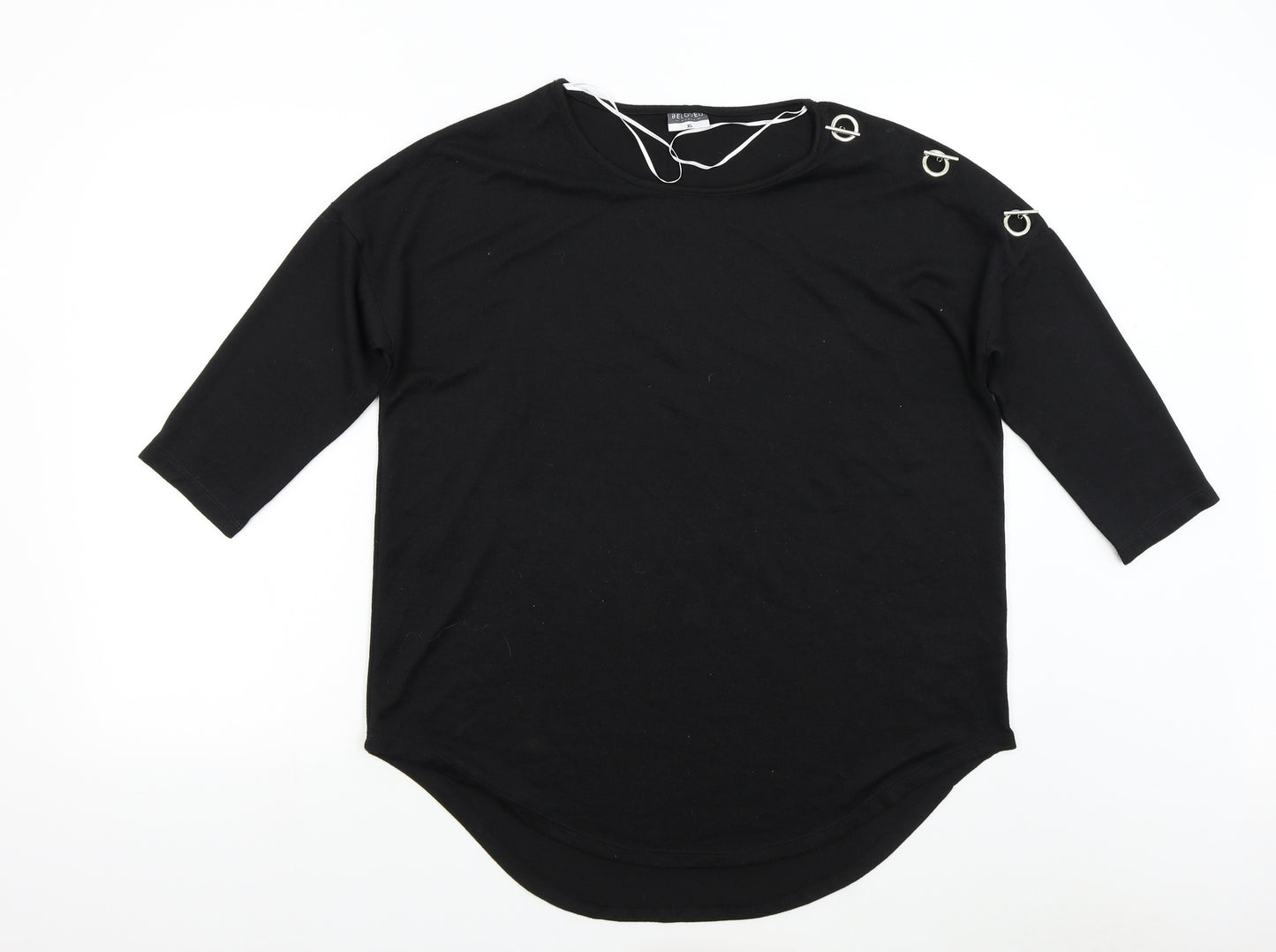 Beloved Womens Black  Knit Pullover Jumper Size XL