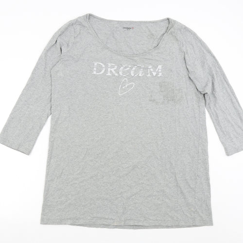 Intimuse Womens Grey Solid  Top Nightshirt Size XL
