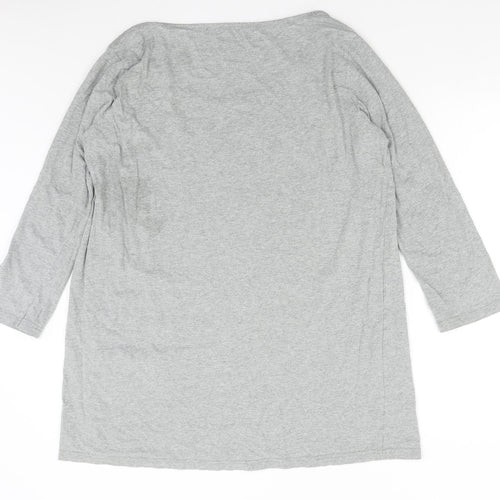 Intimuse Womens Grey Solid  Top Nightshirt Size XL