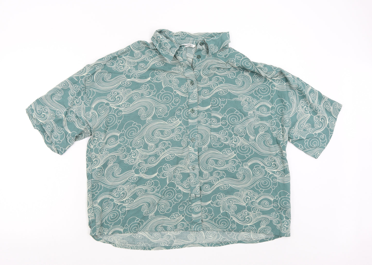 Monkl Mens Green    Button-Up Size XL