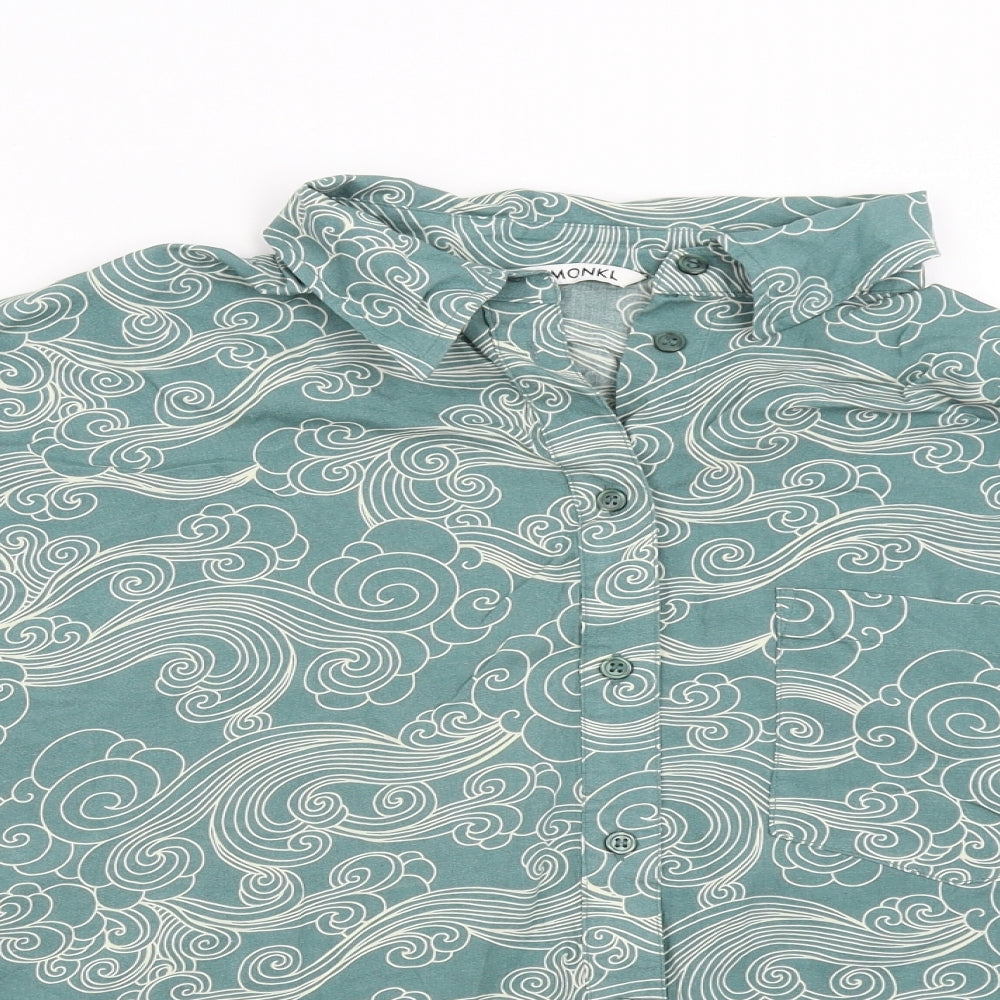 Monkl Mens Green    Button-Up Size XL
