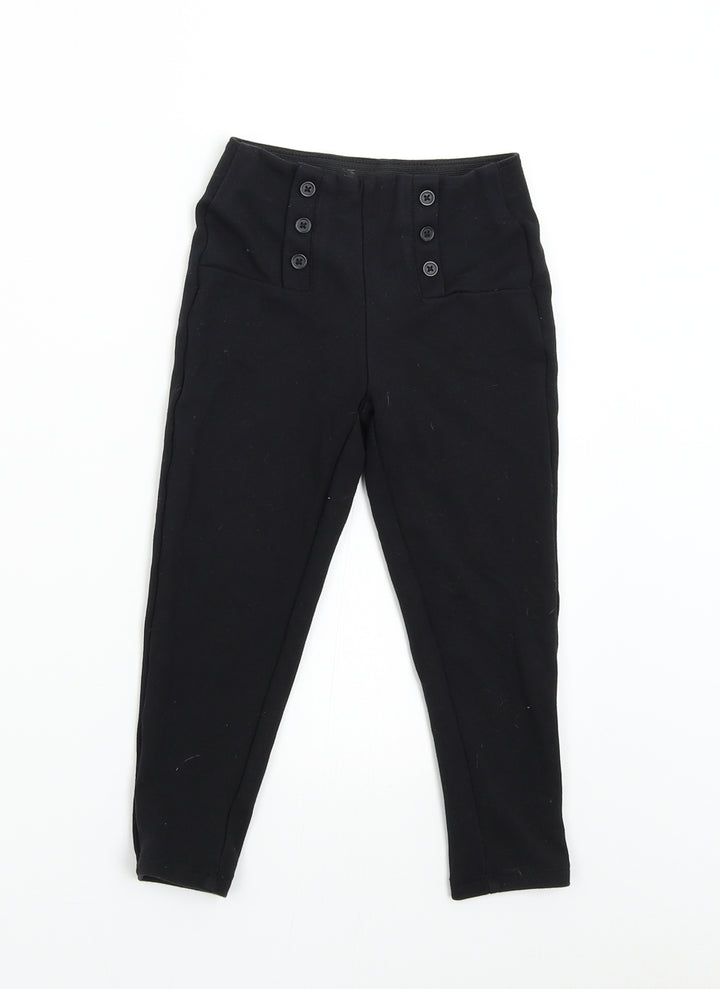 M&S Boys Black   Jogger Trousers Size 5-6 Years