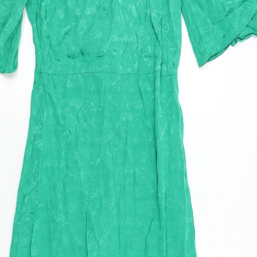 Miss Selfridge Womens Green   Wrap Dress  Size 10