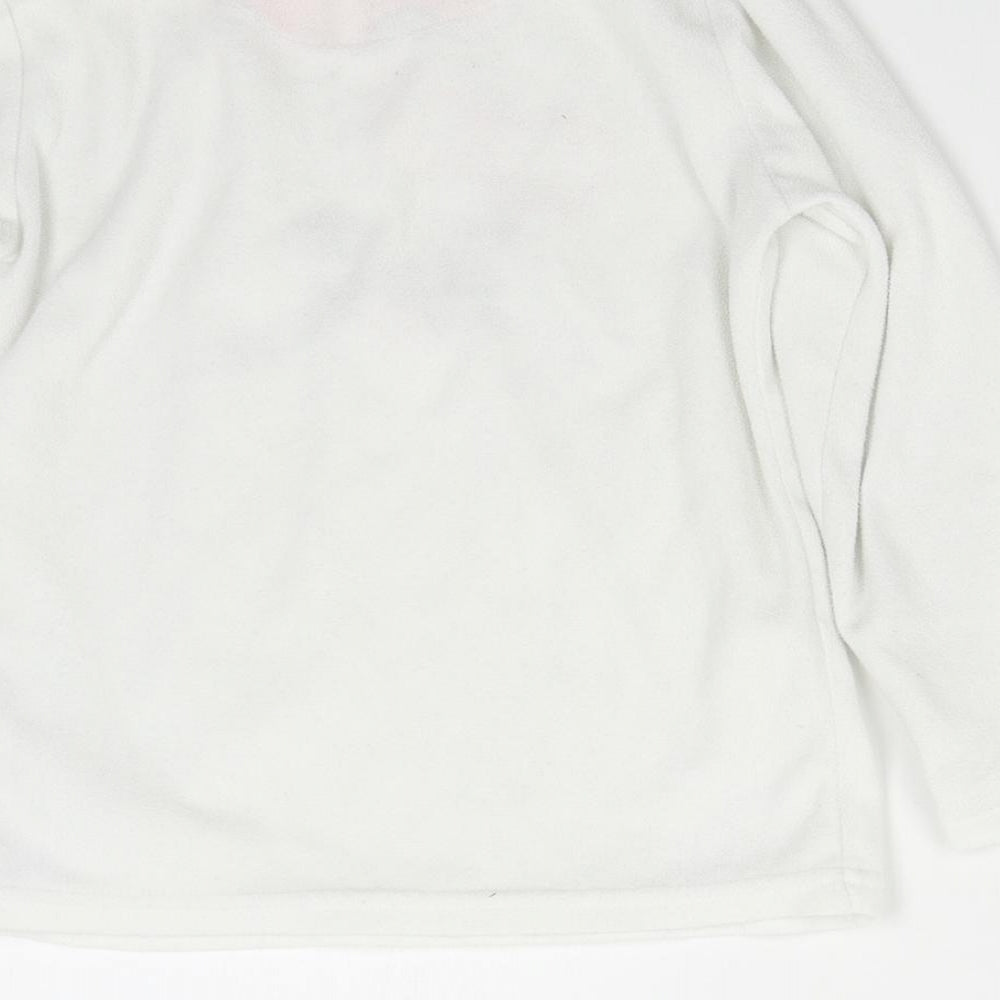 Primark Girls White Solid Fleece Top Pyjama Top Size 6-7 Years