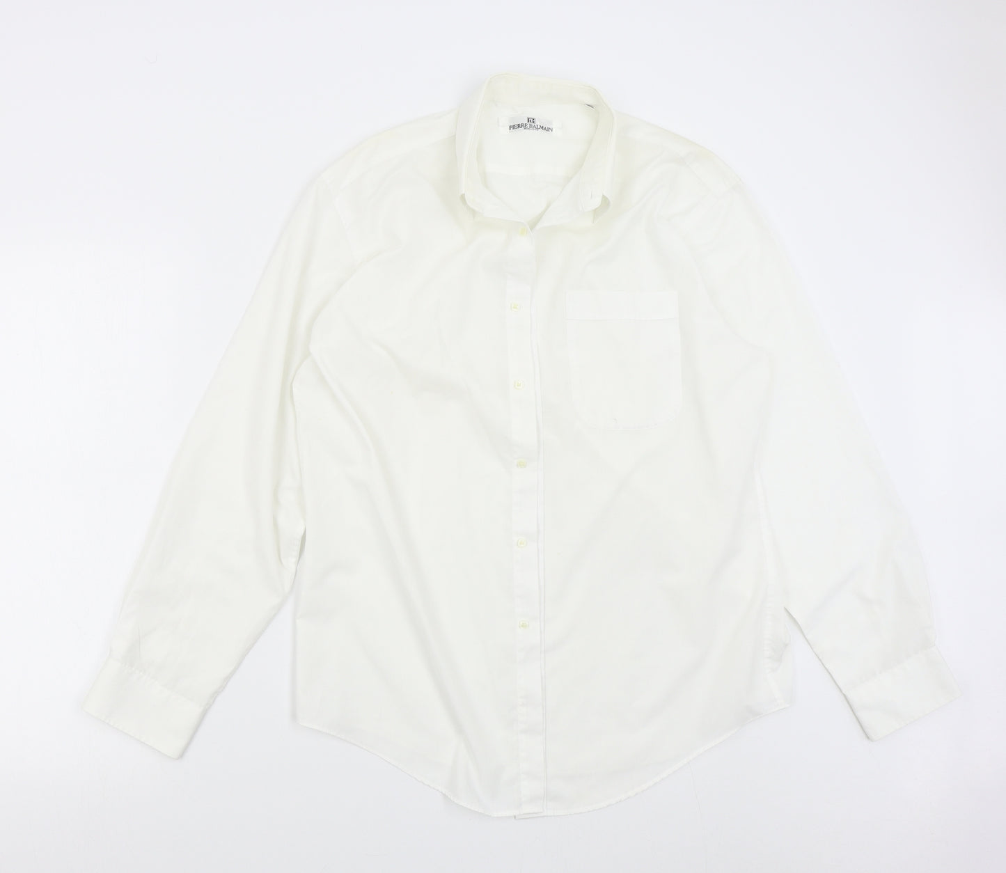 Pierre Balman Mens Ivory    Button-Up Size 15.5