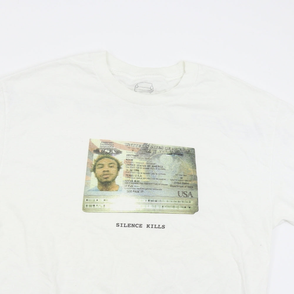 Preworn Womens White   Basic T-Shirt Size L