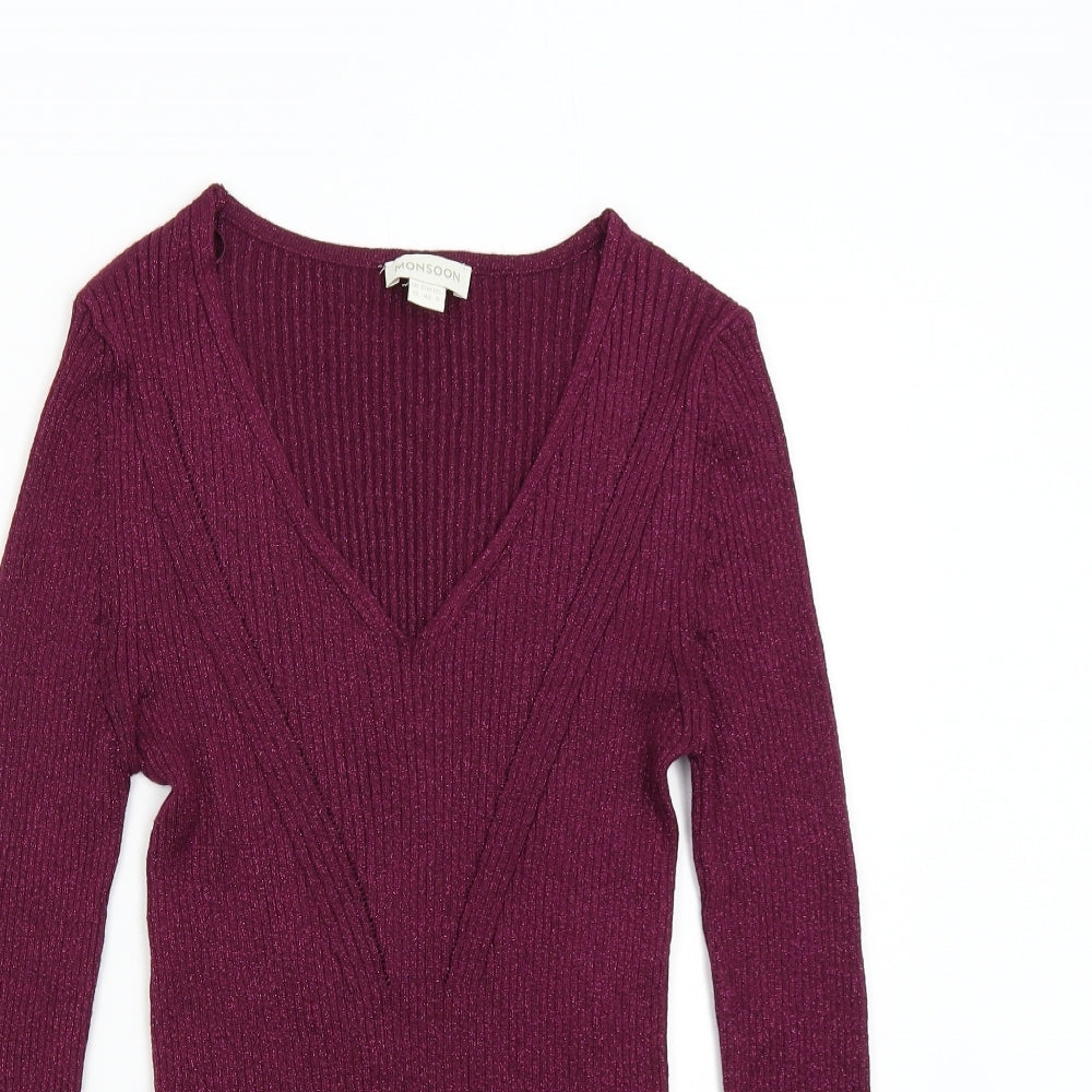 Monsoon Womens Pink  Knit Pullover Jumper Size 12