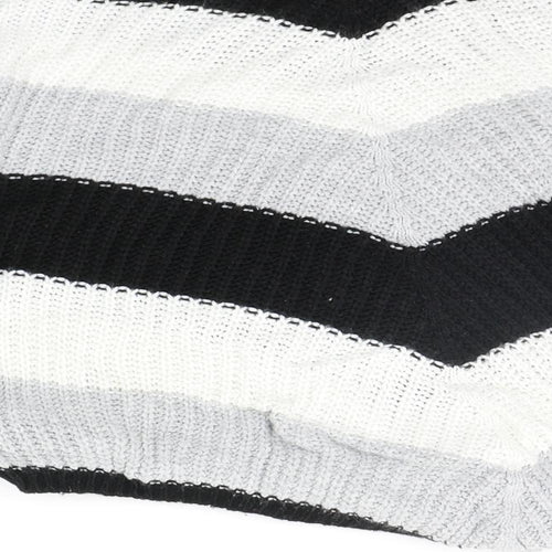 Quiz Womens Black Striped  Pullover Jumper Size S