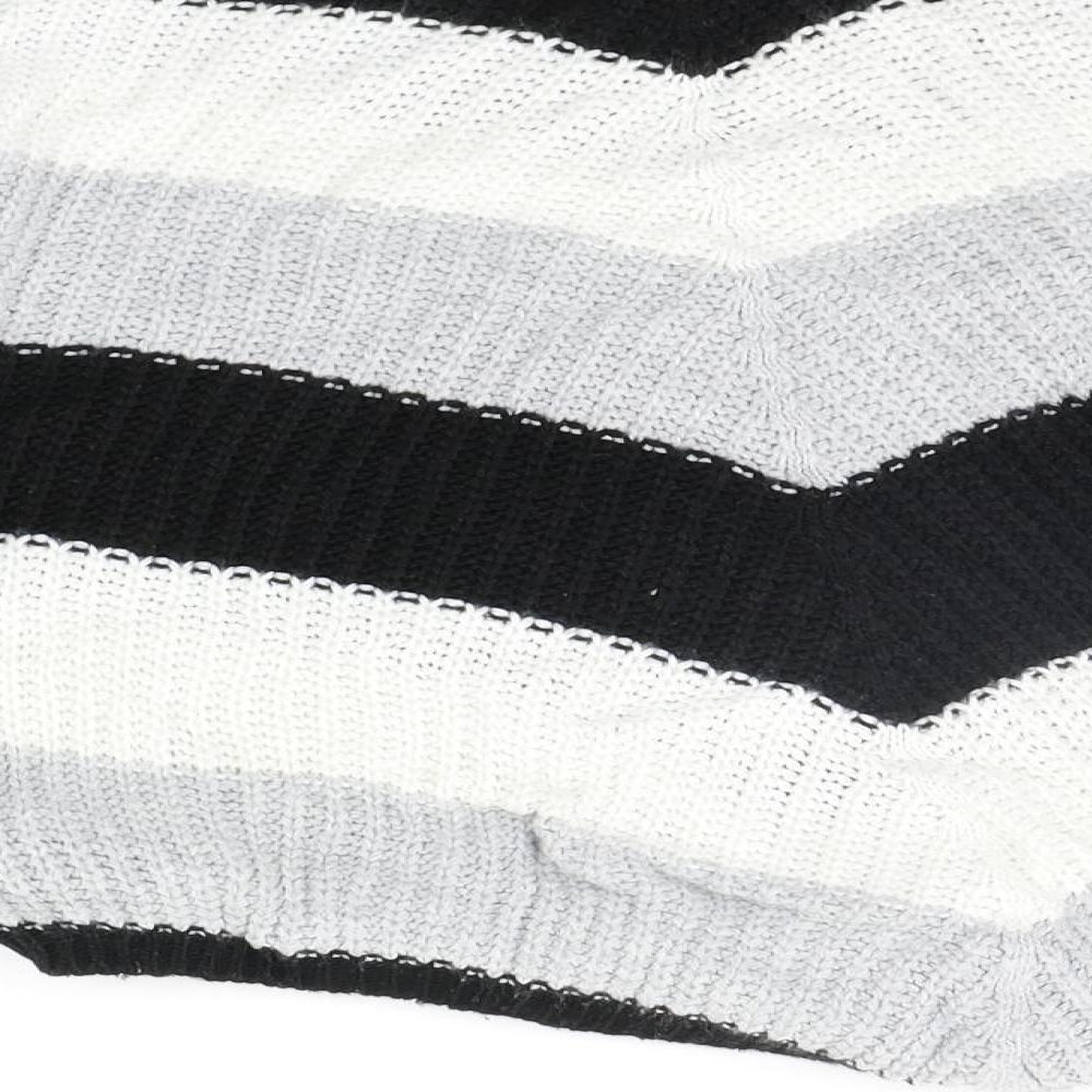 Quiz Womens Black Striped  Pullover Jumper Size S