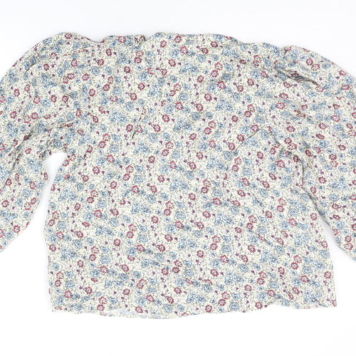 TU Womens Beige Floral  Basic Blouse Size 16
