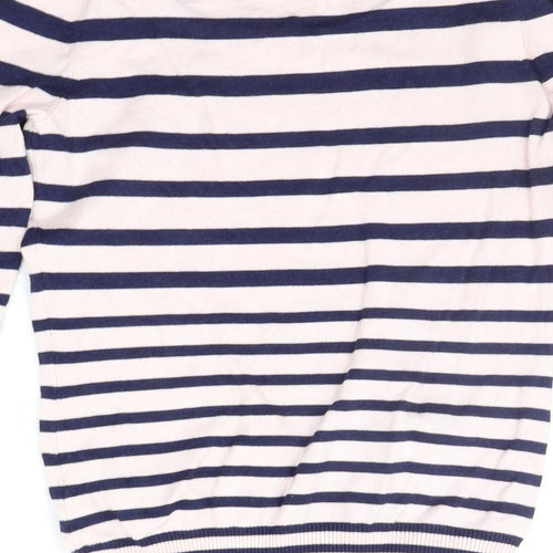LCW Casual Womens Pink Striped  Pullover Jumper Size M