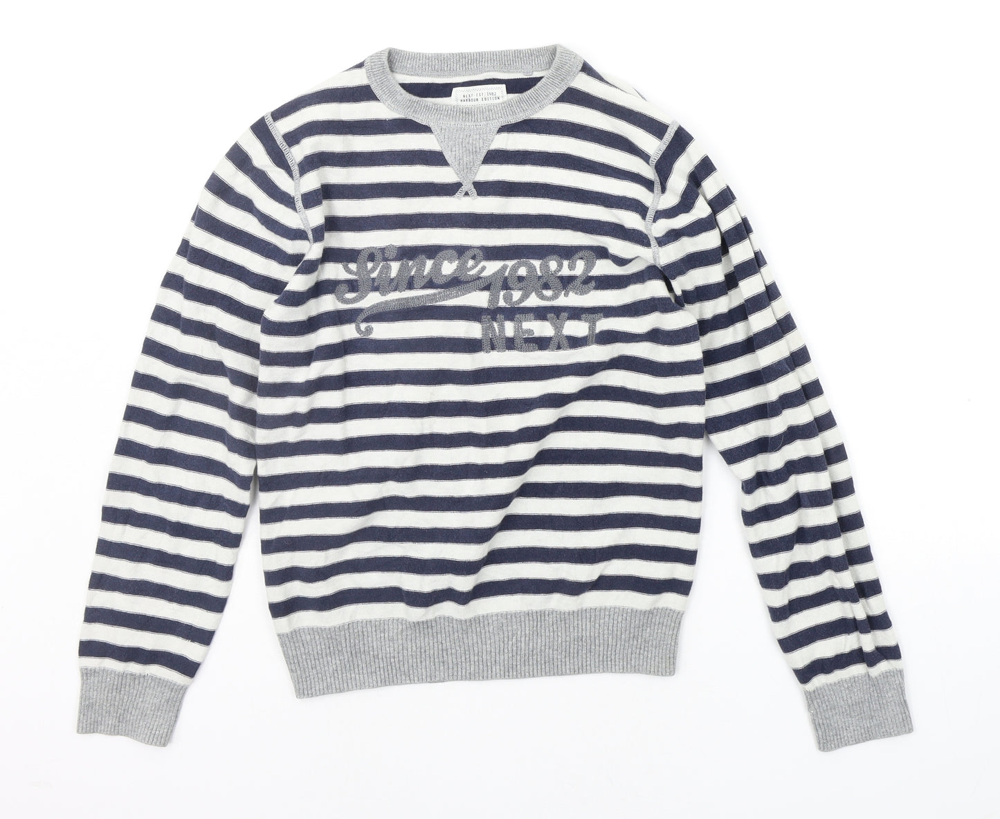 NEXT Boys Blue Striped  Pullover Jumper Size 13 Years
