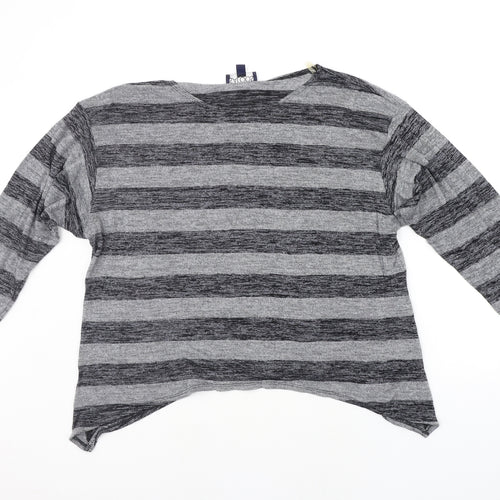 Saloos Womens Grey Striped  Pullover Jumper Size 16